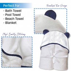 EUBOS BABY Hooded Towel - Dark Blue with White Spots EUBOS BABY Hooded Towel - Dark Blue with White Spots