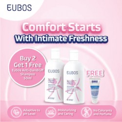EUBOS INTIMATE  WOMAN WASHING EMULSION 200ml x 2 Bottles + Shampoo 1 x 50ml
