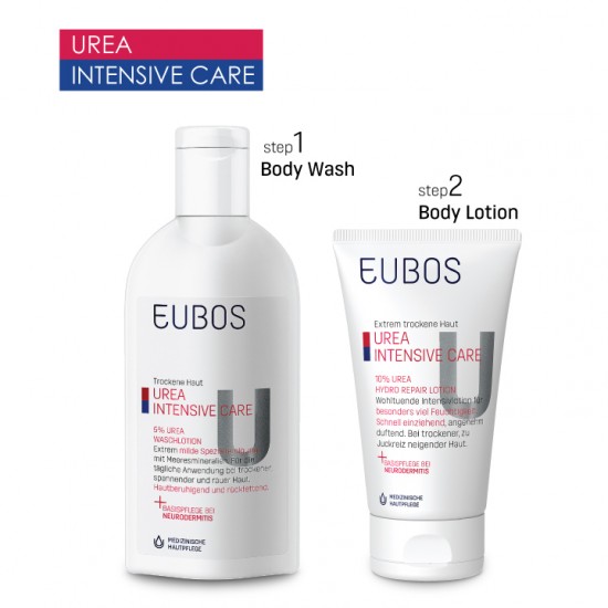 EUBOS UREA BODY WASH 200ml + UREA HYDRO REPAIR LOTION 200ML (2 IN 1 Bundle)