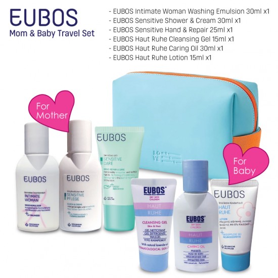 EUBOS Mom & Baby Travel Set with pouch