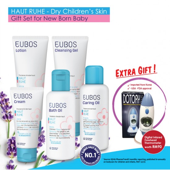 EUBOS BABY SKIN CARE + Digital Tehermometer (6 in 1 Bundle)