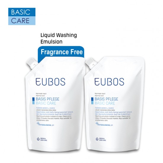 EUBOS LIQUID WASHING EMULSION BLUE REFILL BAG 400ML_PACK OF TWO