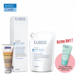EUBOS Washing Emulsion Blue 400ml+400ml Refill and Mild Shampoo 50ml 