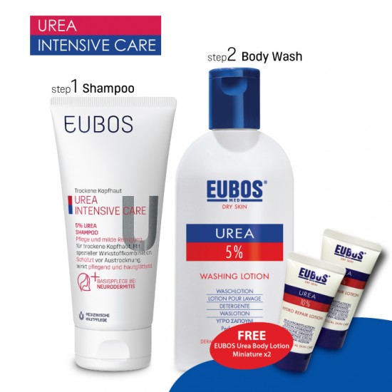 EUBOS UREA SHAMPOO + WASHING LOTION (2 in 1 Bundle)