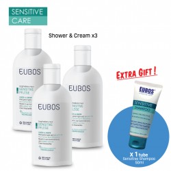 EUBOS SENSITIVE Shower & Cream 200ml x3 bols