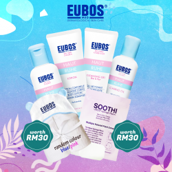 EUBOS BABY SKIN CARE FREE Baby Hooded Towel + Soothi Patch 1 Pouch (6 in 1 bundle)