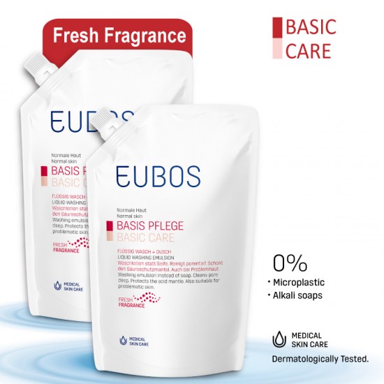 EUBOS LIQUID WASHING EMULSION RED REFILL BAG 400ml_PACK OF TWO