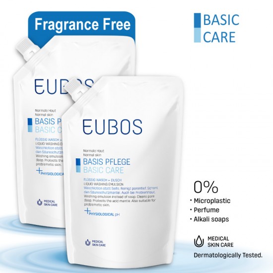 EUBOS LIQUID WASHING EMULSION BLUE REFILL BAG 400ML_PACK OF TWO