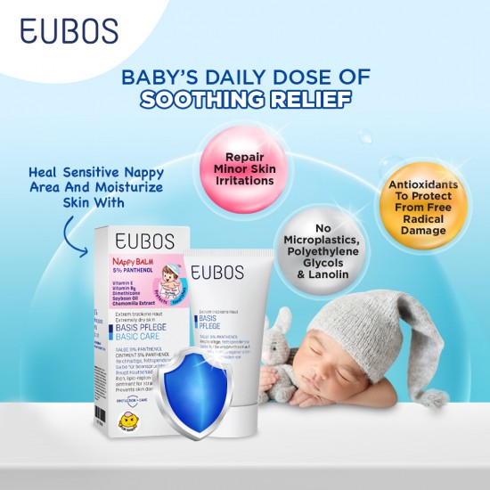 EUBOS BABY NAPPY BALM 5% PANTHENOL 75ML x 2 tubes with Gift