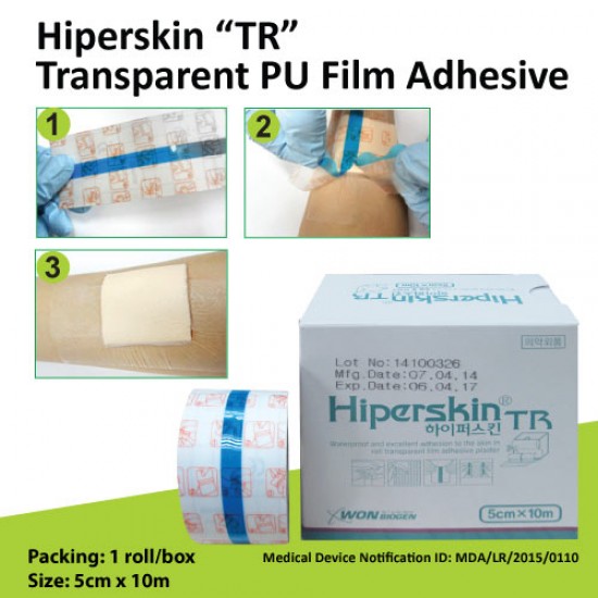 Hiperskin TR-Transparent PU Film Adhesive ( 5cm x 10m )