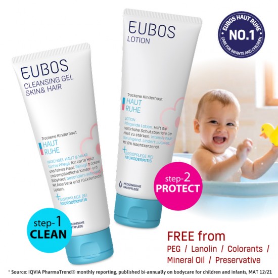 EUBOS BABY CLEANSING GEL 125ml & BODY LOTION 125ml (2 in 1 bundle)