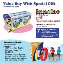 INNOLAC PROBIOTIC 4 BOXES GWP PEDOMETER WATCH