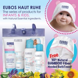 EUBOS Baby Skin Care  FREE Baby Hooded Towel Worth RM30 + Bag (5 in 1 Bundle)