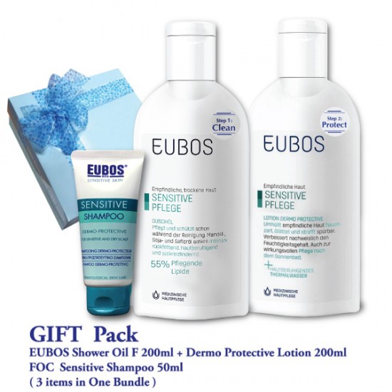 EUBOS SENSITIVE CARE Step 1&2 + SHAMPOO 50ML with Gift Box