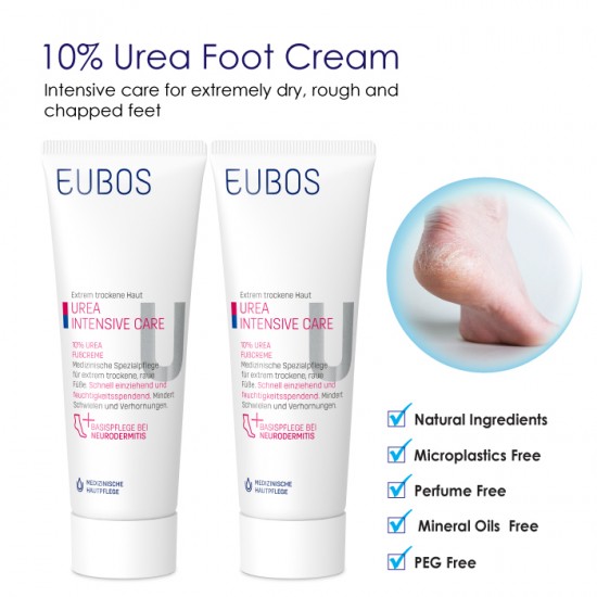 EUBOS UREA Foot Cream 100ml x2 tubes  ( 2 in one bundle)