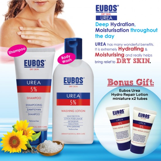 EUBOS UREA SHAMPOO + WASHING LOTION (2 in 1 Bundle)