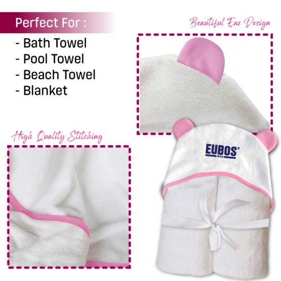 EUBOS BABY Hooded Towel - Light Pink