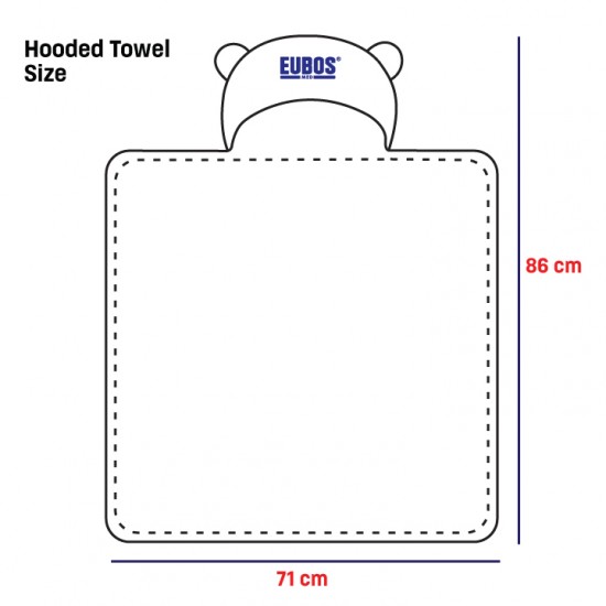 EUBOS BABY Hooded Towel - Dark Blue with White Spots