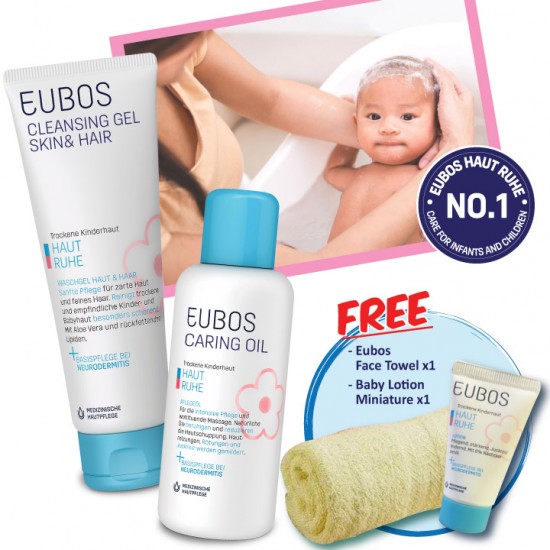 EUBOS BABY Cleansing Gel 125ml & Massage Oil 100ml