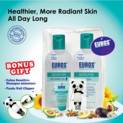 EUBOS SHOWER OIL-F + LOTION DERMA PROTECTIVE + Free Nail Clip