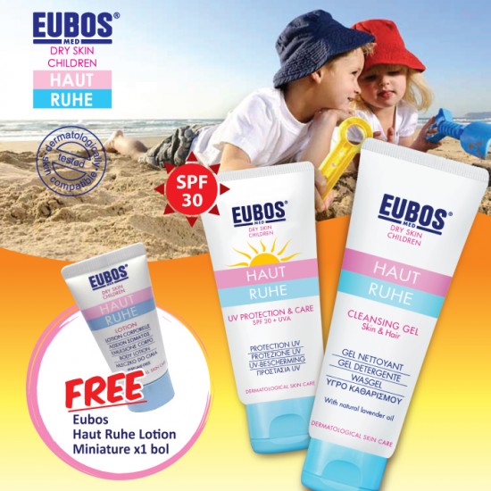 EUBOS BABY SUNSCREEN- UV PROTECTION & CARE (SPF30 + UVA) 50ml x 2 Tubes 