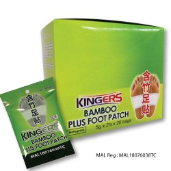 Kingers Bamboo Plus Detox Foot Patch  ( 40 pads - 20 Pouches / Box ) 