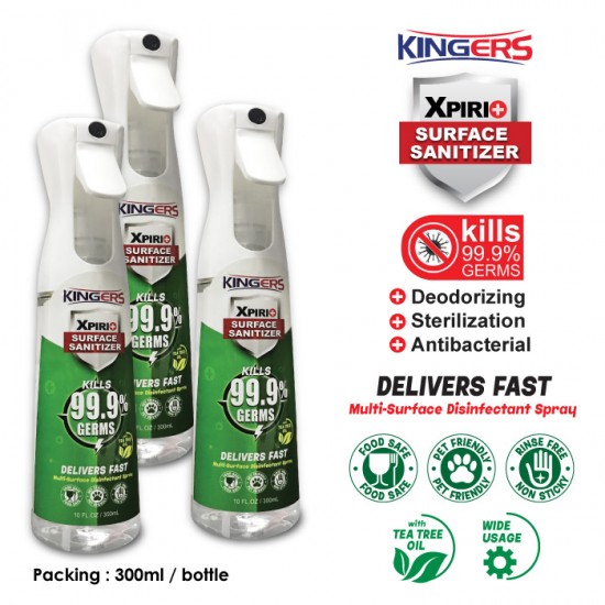 Kingers Surface Sanitizer 300ml - 3 Bottles in One Bundle