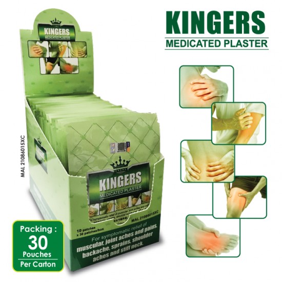 Kingers Medicated Plaster 30 Pouches/Carton(one pouch 30 pieces)